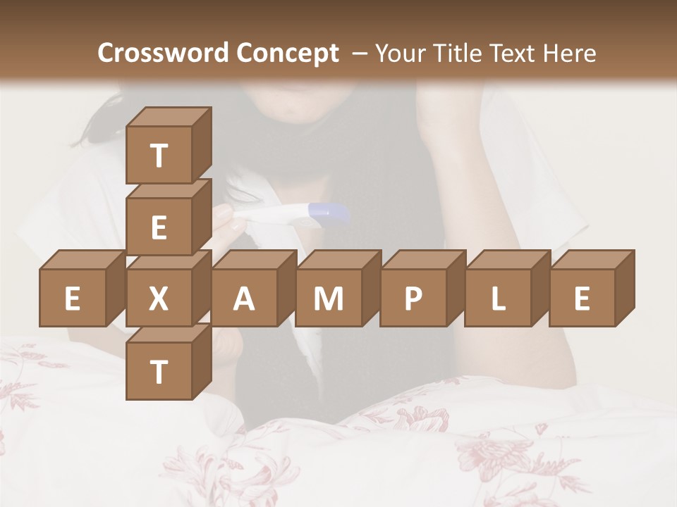 A Woman In Bed With Her Head In Her Hands PowerPoint Template