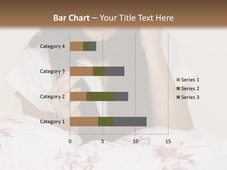 A Woman In Bed With Her Head In Her Hands PowerPoint Template