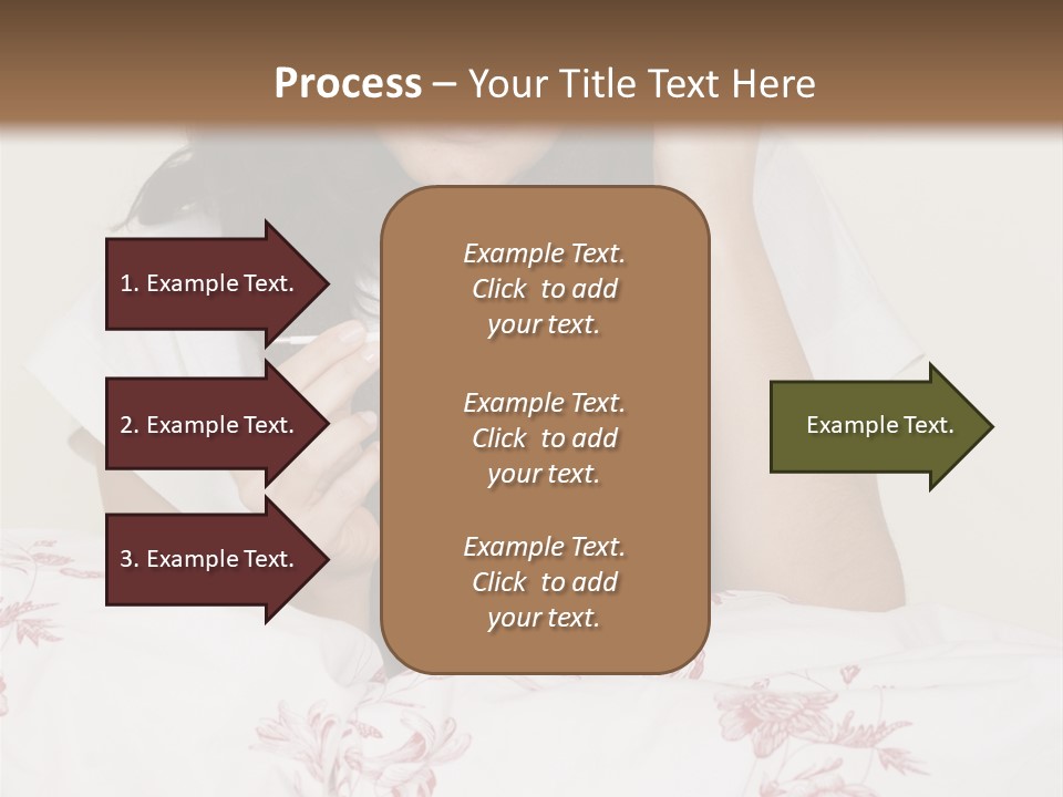 A Woman In Bed With Her Head In Her Hands PowerPoint Template