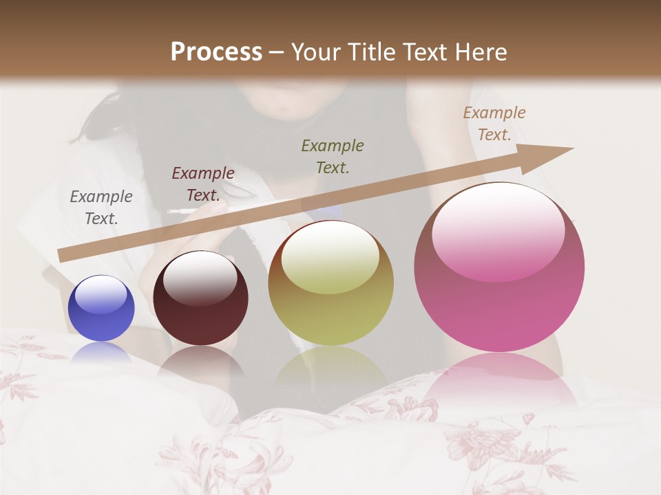 A Woman In Bed With Her Head In Her Hands PowerPoint Template