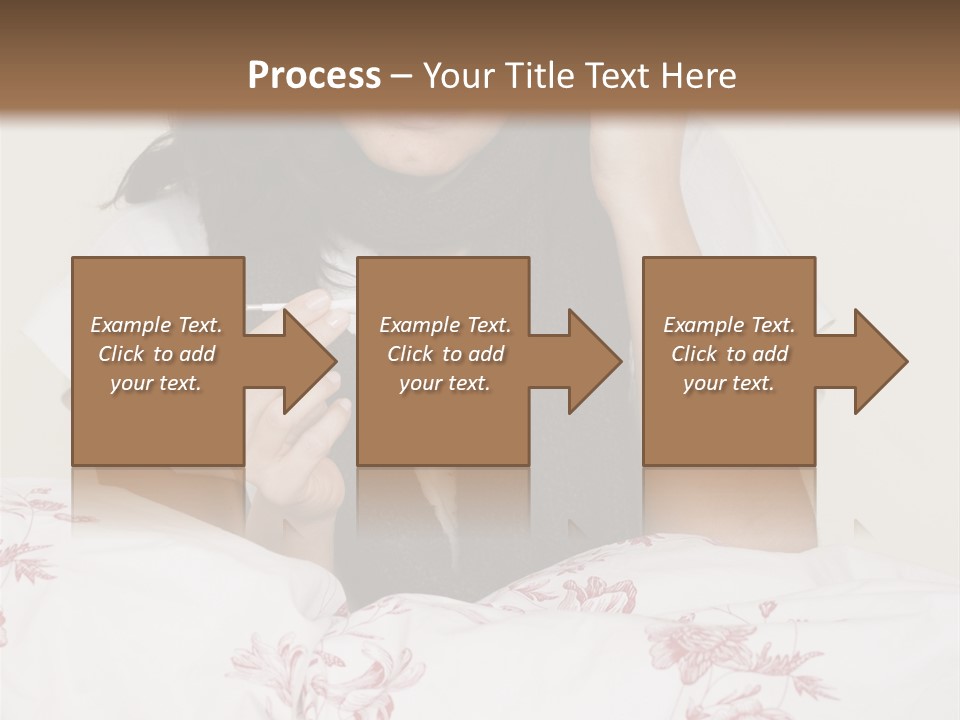 A Woman In Bed With Her Head In Her Hands PowerPoint Template