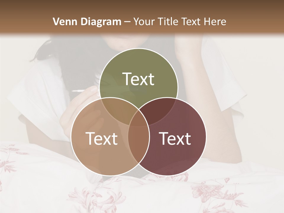 A Woman In Bed With Her Head In Her Hands PowerPoint Template