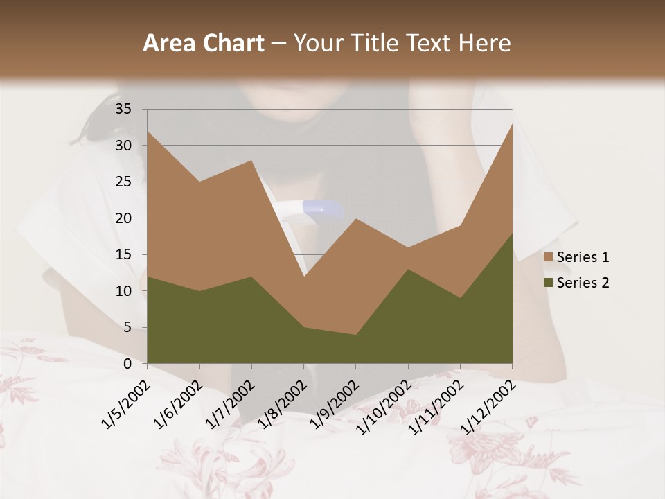 A Woman In Bed With Her Head In Her Hands PowerPoint Template