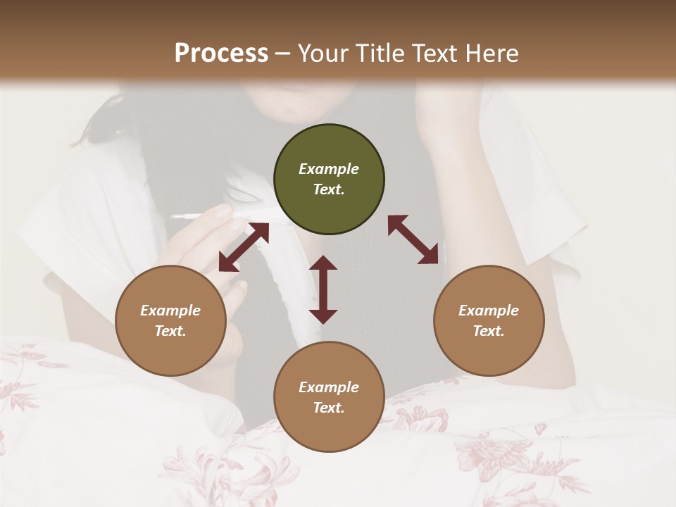 A Woman In Bed With Her Head In Her Hands PowerPoint Template