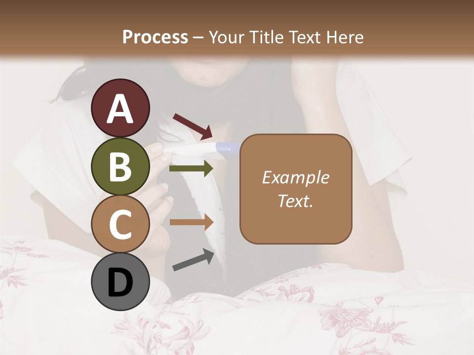 A Woman In Bed With Her Head In Her Hands PowerPoint Template