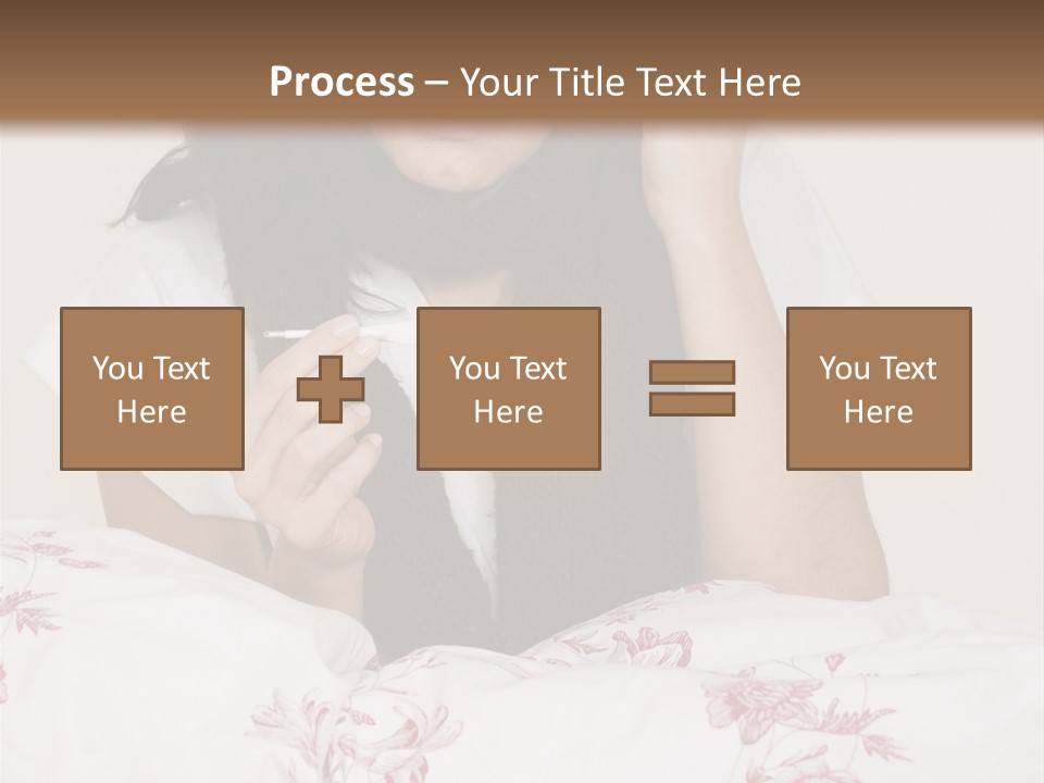 A Woman In Bed With Her Head In Her Hands PowerPoint Template