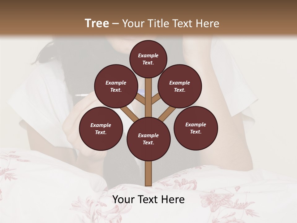 A Woman In Bed With Her Head In Her Hands PowerPoint Template