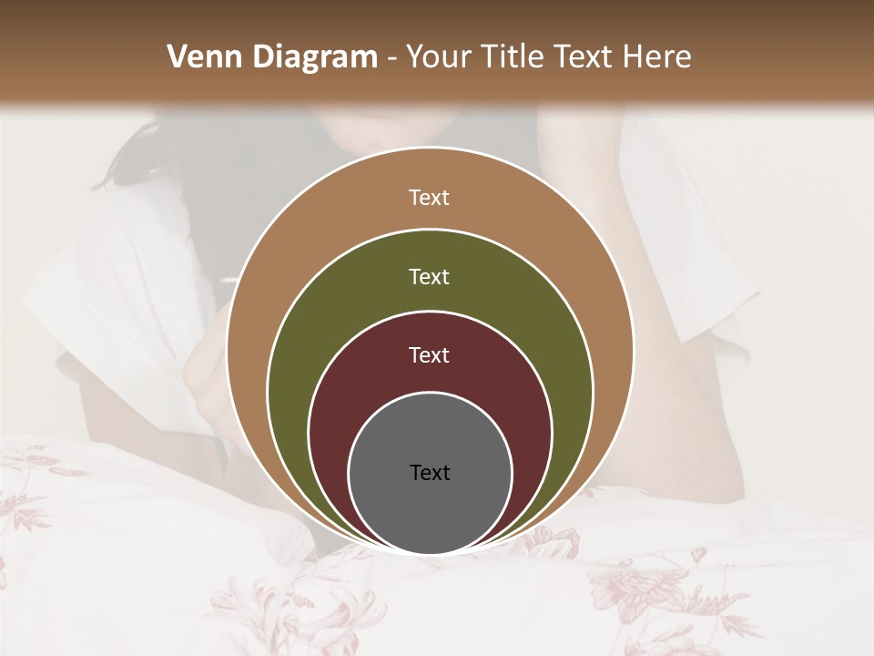 A Woman In Bed With Her Head In Her Hands PowerPoint Template