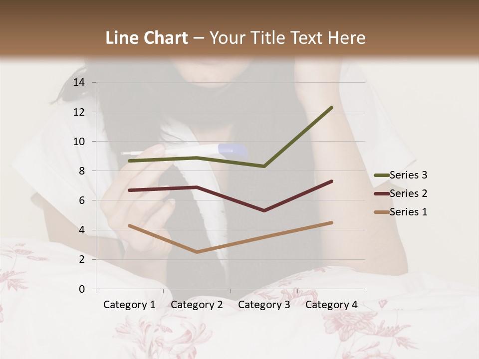 A Woman In Bed With Her Head In Her Hands PowerPoint Template