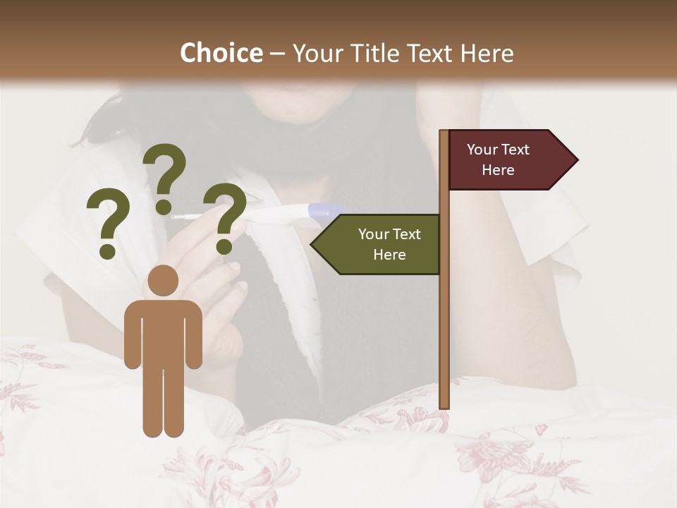 A Woman In Bed With Her Head In Her Hands PowerPoint Template