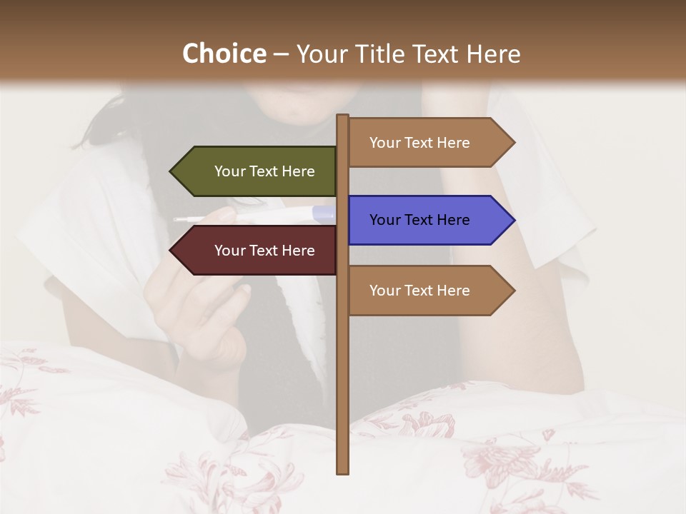 A Woman In Bed With Her Head In Her Hands PowerPoint Template