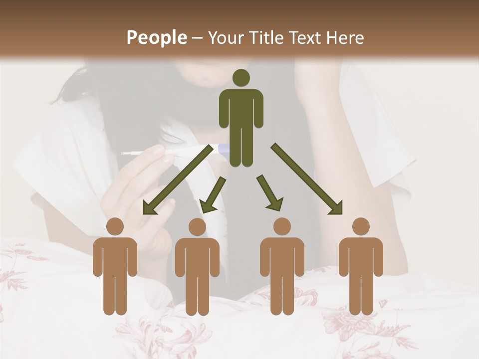 A Woman In Bed With Her Head In Her Hands PowerPoint Template