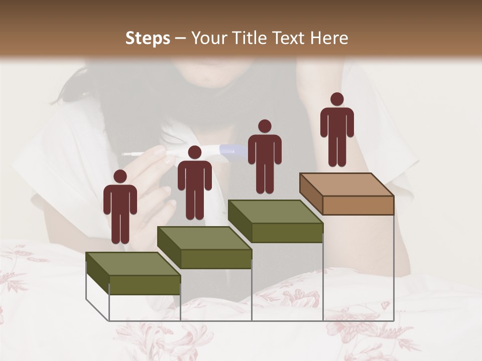 A Woman In Bed With Her Head In Her Hands PowerPoint Template