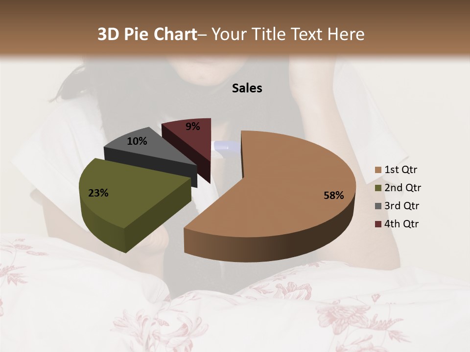 A Woman In Bed With Her Head In Her Hands PowerPoint Template