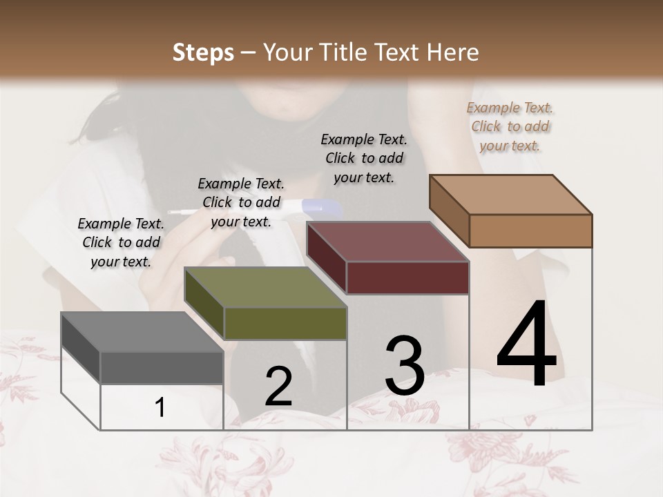 A Woman In Bed With Her Head In Her Hands PowerPoint Template