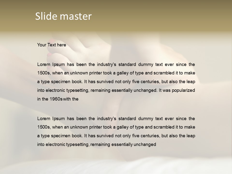 A Woman's Feet With Pink Nail Polish On Them PowerPoint Template