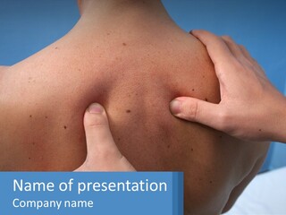 A Person Touching The Back Of Another Person's Shoulder PowerPoint Template