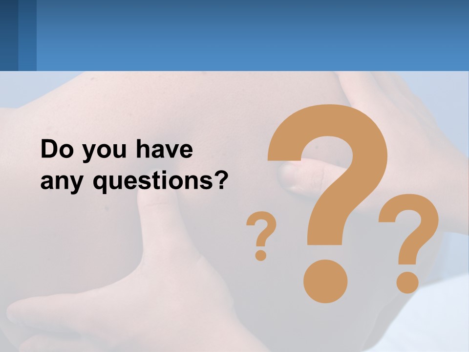 A Person Touching The Back Of Another Person's Shoulder PowerPoint Template