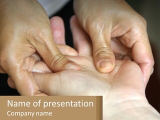 A Person Holding Another Person's Hands With A Brown Background PowerPoint Template