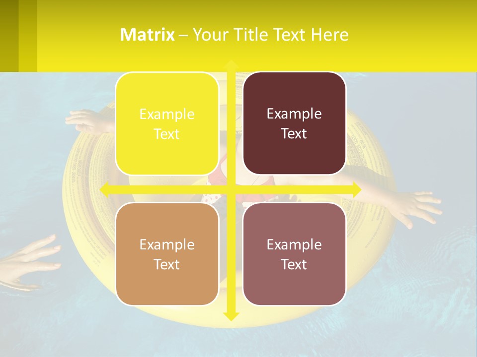 A Little Girl In A Red Swimsuit Floating On A Raft In A Pool PowerPoint Template