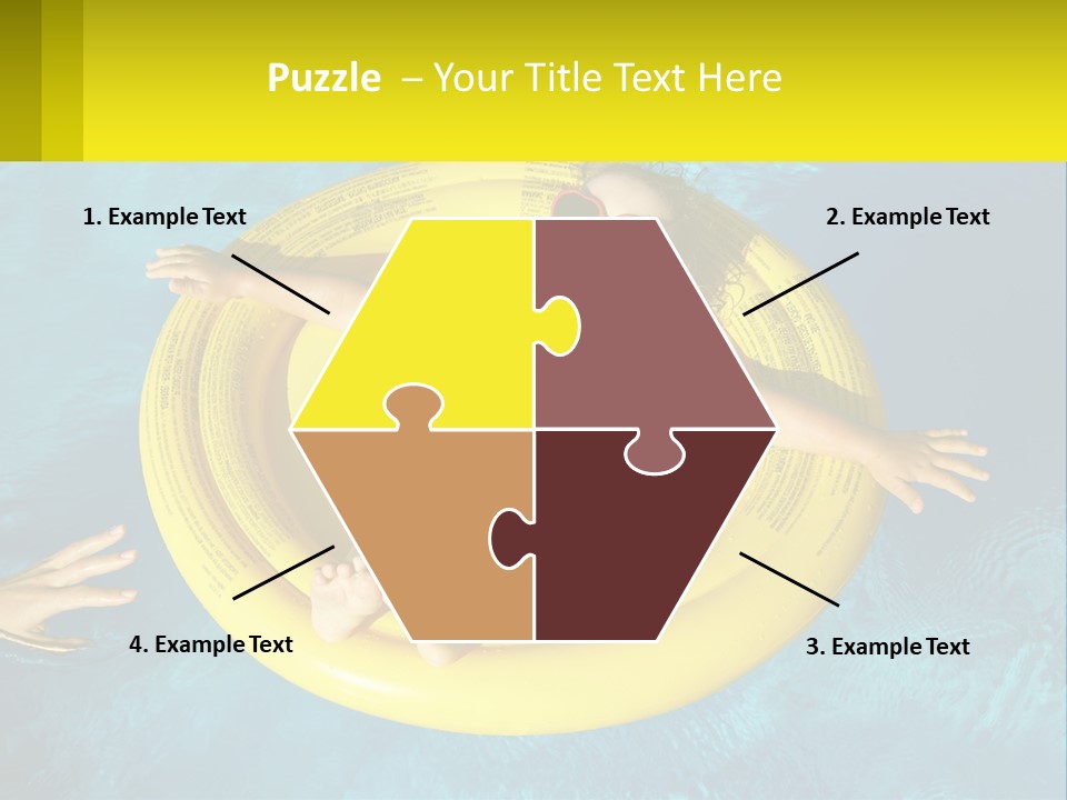 A Little Girl In A Red Swimsuit Floating On A Raft In A Pool PowerPoint Template