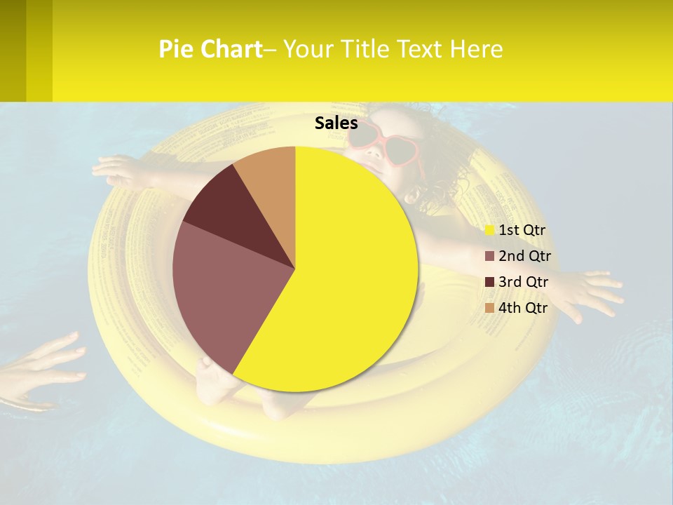 A Little Girl In A Red Swimsuit Floating On A Raft In A Pool PowerPoint Template