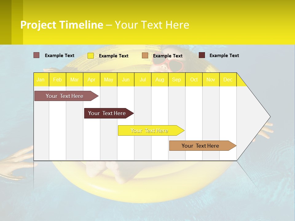 A Little Girl In A Red Swimsuit Floating On A Raft In A Pool PowerPoint Template