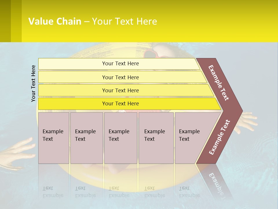 A Little Girl In A Red Swimsuit Floating On A Raft In A Pool PowerPoint Template