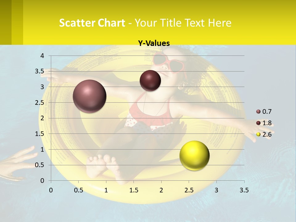 A Little Girl In A Red Swimsuit Floating On A Raft In A Pool PowerPoint Template