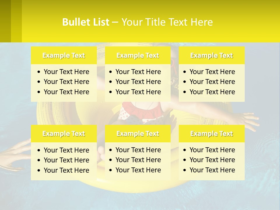 A Little Girl In A Red Swimsuit Floating On A Raft In A Pool PowerPoint Template