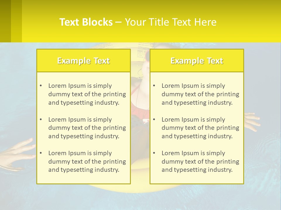 A Little Girl In A Red Swimsuit Floating On A Raft In A Pool PowerPoint Template