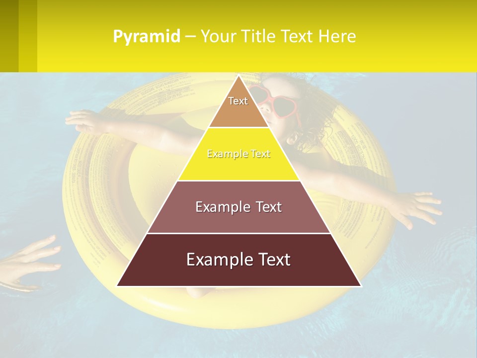 A Little Girl In A Red Swimsuit Floating On A Raft In A Pool PowerPoint Template