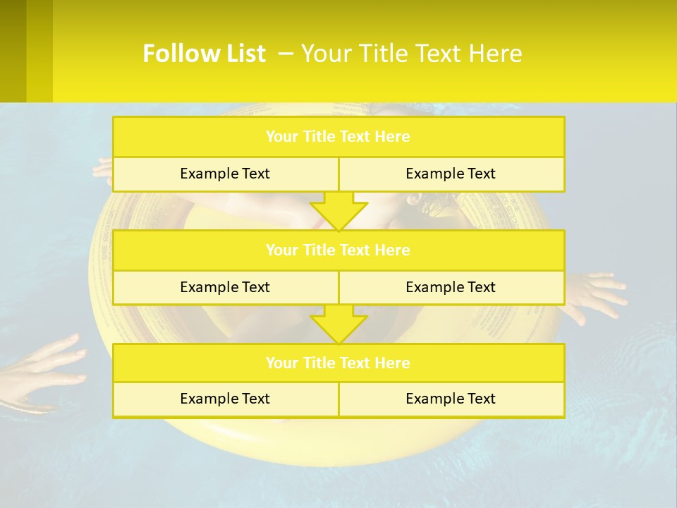 A Little Girl In A Red Swimsuit Floating On A Raft In A Pool PowerPoint Template