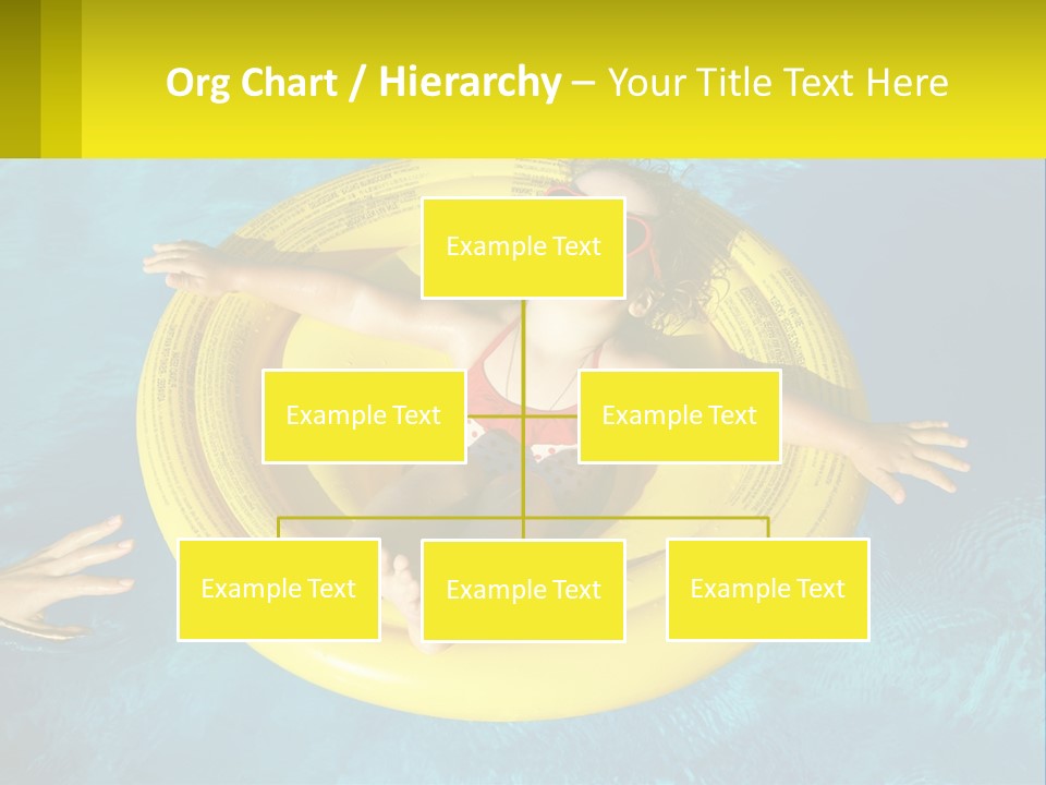 A Little Girl In A Red Swimsuit Floating On A Raft In A Pool PowerPoint Template