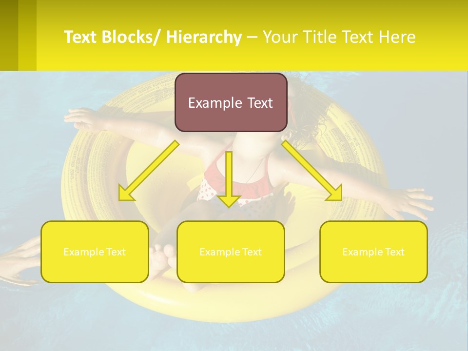 A Little Girl In A Red Swimsuit Floating On A Raft In A Pool PowerPoint Template