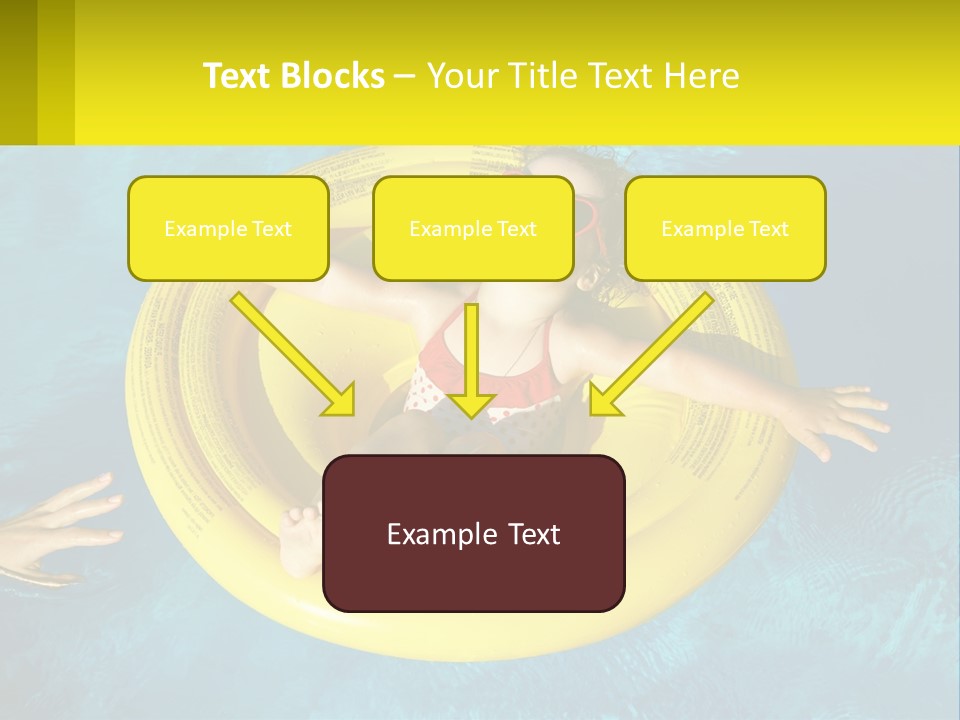 A Little Girl In A Red Swimsuit Floating On A Raft In A Pool PowerPoint Template