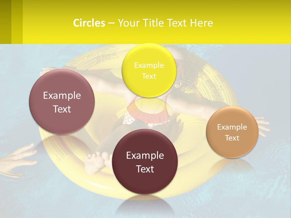 A Little Girl In A Red Swimsuit Floating On A Raft In A Pool PowerPoint Template