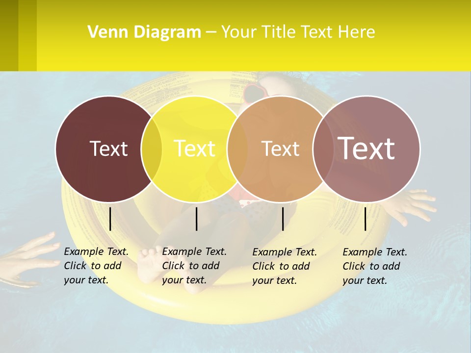 A Little Girl In A Red Swimsuit Floating On A Raft In A Pool PowerPoint Template