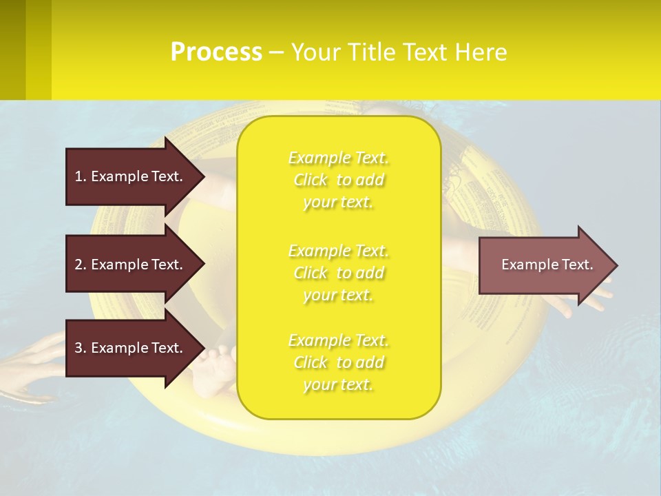 A Little Girl In A Red Swimsuit Floating On A Raft In A Pool PowerPoint Template