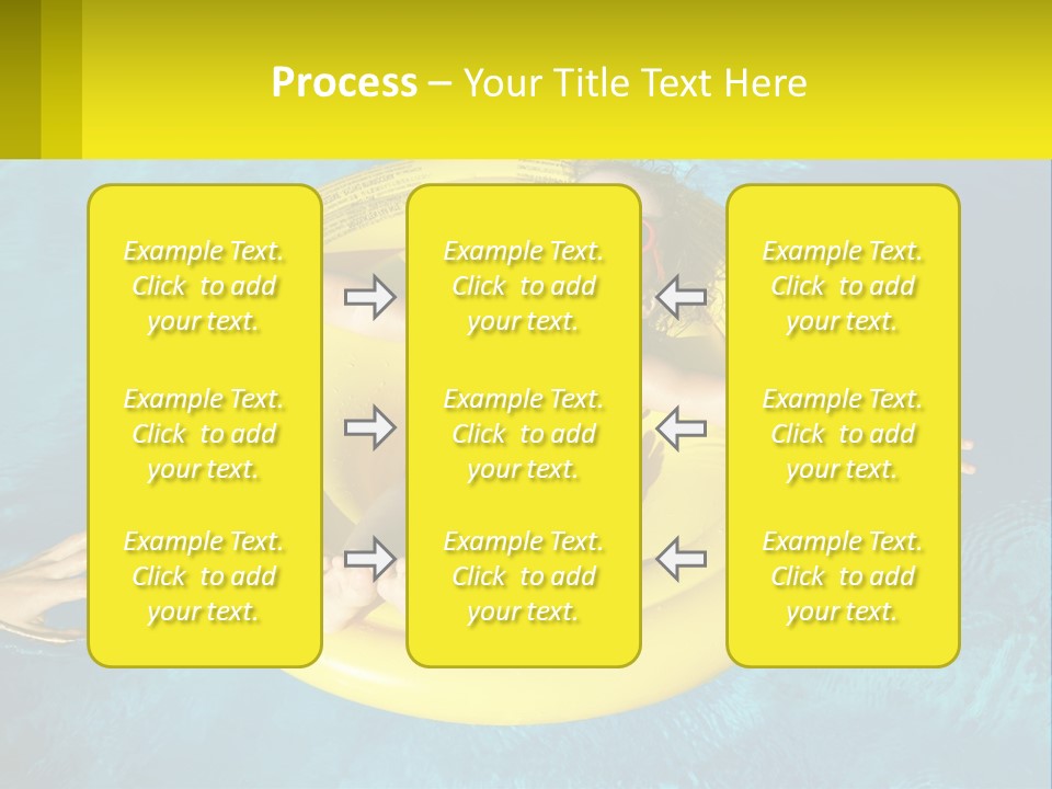 A Little Girl In A Red Swimsuit Floating On A Raft In A Pool PowerPoint Template