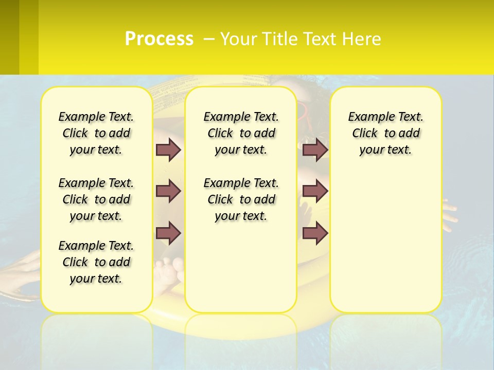 A Little Girl In A Red Swimsuit Floating On A Raft In A Pool PowerPoint Template