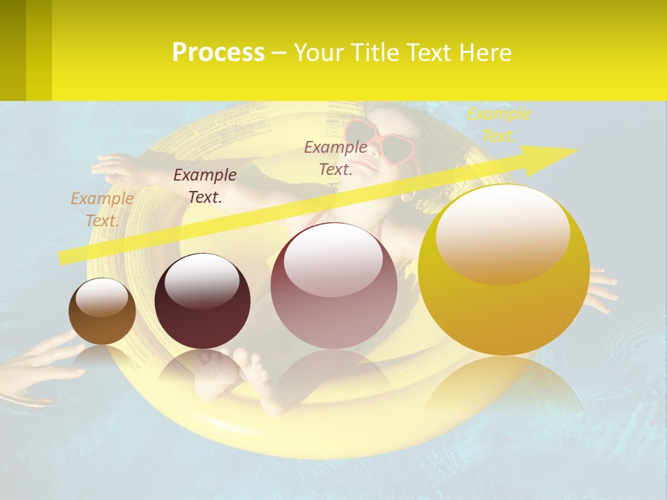 A Little Girl In A Red Swimsuit Floating On A Raft In A Pool PowerPoint Template