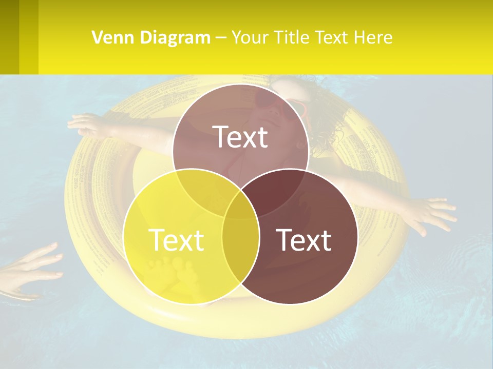 A Little Girl In A Red Swimsuit Floating On A Raft In A Pool PowerPoint Template