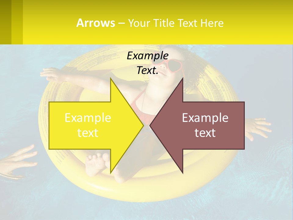 A Little Girl In A Red Swimsuit Floating On A Raft In A Pool PowerPoint Template