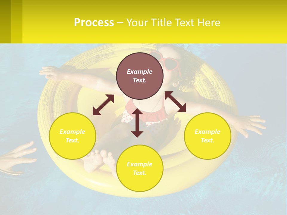 A Little Girl In A Red Swimsuit Floating On A Raft In A Pool PowerPoint Template