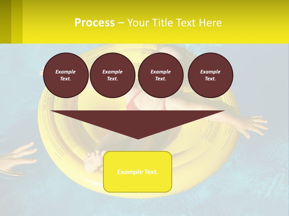 A Little Girl In A Red Swimsuit Floating On A Raft In A Pool PowerPoint Template