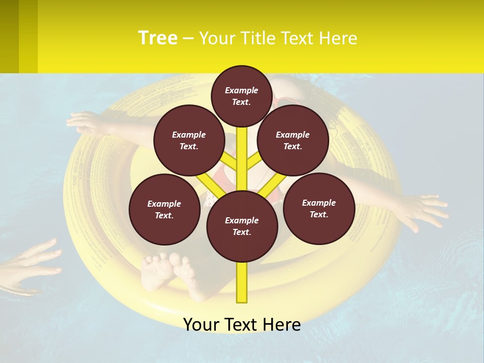 A Little Girl In A Red Swimsuit Floating On A Raft In A Pool PowerPoint Template