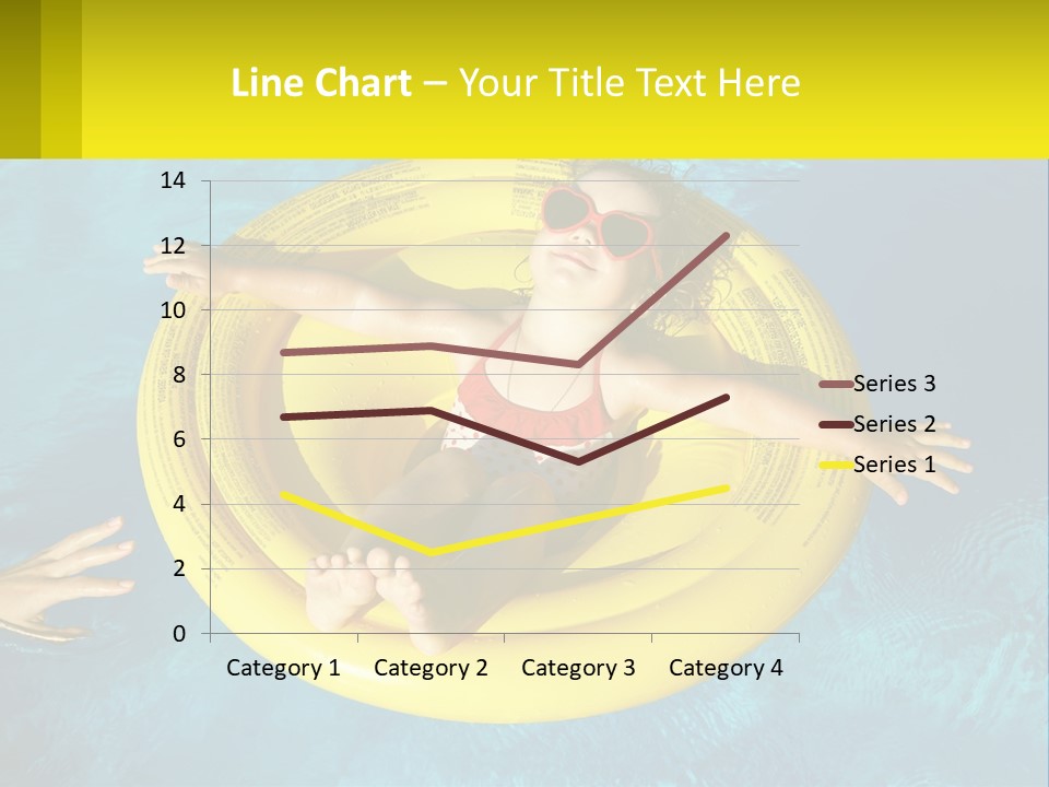 A Little Girl In A Red Swimsuit Floating On A Raft In A Pool PowerPoint Template