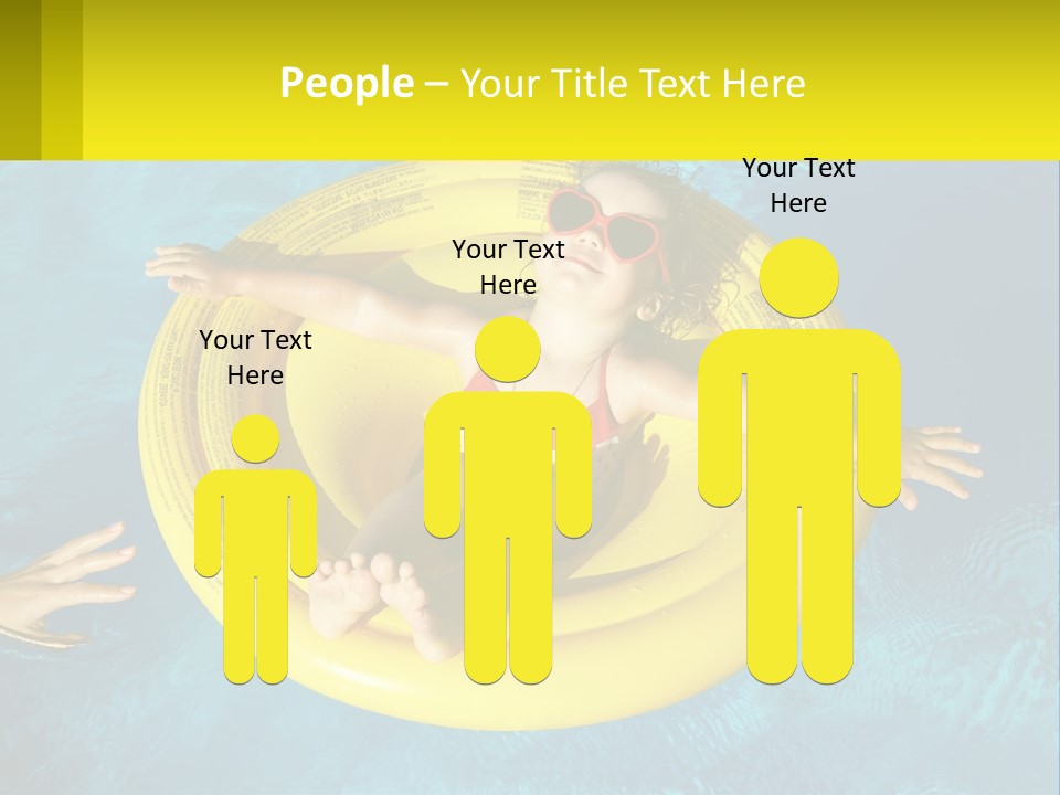 A Little Girl In A Red Swimsuit Floating On A Raft In A Pool PowerPoint Template