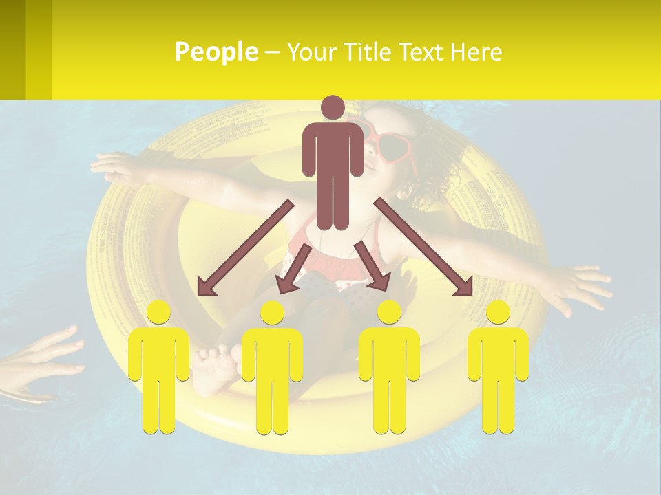 A Little Girl In A Red Swimsuit Floating On A Raft In A Pool PowerPoint Template